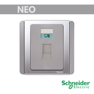 Schneider NEO 8 Pin 1G RJ45 Data Outlet (CAT 5e). Grey Silver E3031RJ5E_GS