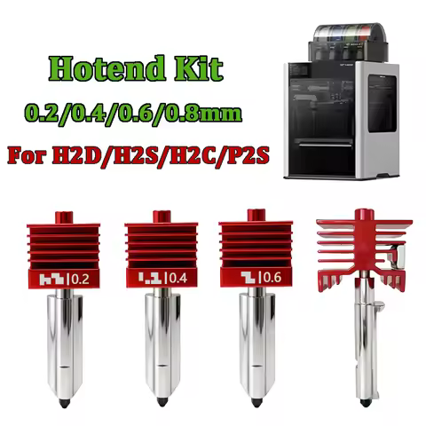 New High Quality H2D Hotend Kit with 0.2/0.4/0.6/0.8mm Hardened steel Nozzle Replace Hotend Kit For 