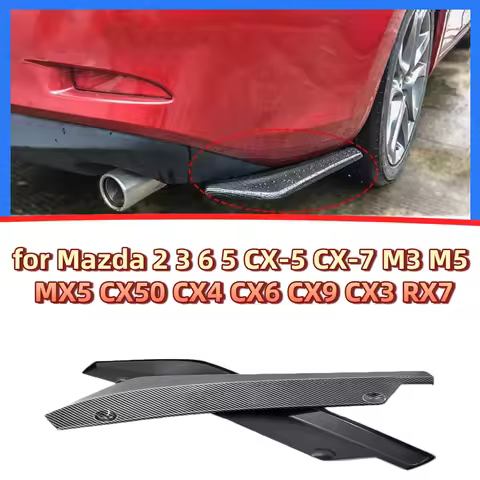 2Pcs Rear Bumper Lip Wrap Angle Diffuser Splitter Canard Spoiler for Mazda 2 3 6 5 CX-5 CX-7 M3 M5 M