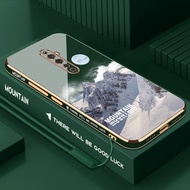 Casing OPPO reno oppo reno 2 oppo reno 2F oppo reno 3 oppo reno 3 pro Phone Case Snow Mountain Silicone pretty Phone Case Send Lanyard