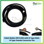 Belden 9913 RG8 Cable with N Type Male N Type Female Connector 5m