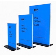 Mica Menu with black bent base, all sizes A4. A5, A6 standing type for shops, coffee shops, hotels