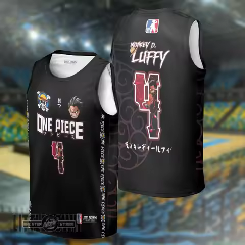 Men's One Piece Luffy Gear 4 #4 3D Printed Sleeveless Basketball Jersey Stylish Casual Wear for Anim