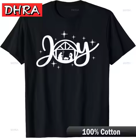 Christian Christmas Joy Jesus Nativity Scene Faith Family T-Shirt Casual Creative Y2K Tees T-Shirts 