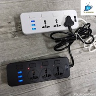 tv plug socket extension wire cable 3plug+3usb port power supply 3gang extension trailing socket wir