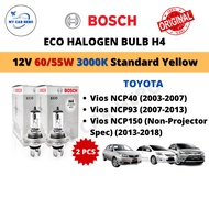 BOSCH Eco H4 Halogen Headlamp Bulb 12V 60/55W H4 Bulb for Toyota Vios NCP40 NCP93 NCP150 (Non-Projec