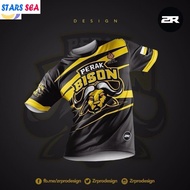 New PERAK BISON Sublimation Microfiber Jersey Shirt Sublimation Jersey League Taklau Shirt
