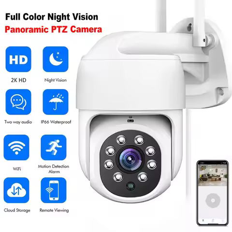 2K PTZ WIFI IP Camera Waterproof Smart Home Surveillance Security Protection WiFi Camera Outdoor Hum