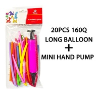 20Pcs long balloons with mini pump twisting balloon size 260Q for decoration birthday ahpartyneeds