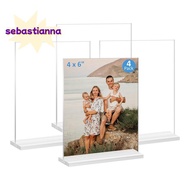 Acrylic Picture Frame 4x6 Inches, 4 Pack Plastic Picture Frames Holder Standing,Double Sided Picture