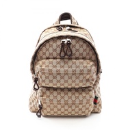 【二手】Gucci GUCCI 雙肩包 GG 帆布 800265 米色/ブラウン帆布皮革中型雙肩包 男士二手 A
