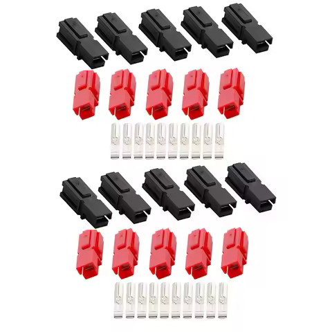 Sale-10 Pairs 30A Amp 600V Power Marine Connector Pole Red Black for Anderson Powerpole