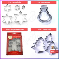 Christmas Cookies Cutter Mould Snowflake Snowman Gingerbread Xmas Tree