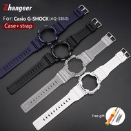 zhangeer High quality Resin transparent strap watch case For Casio G-Shock AQ-S810W AQS810 Replacement zhangeer men's watch strap Sport Waterproof wrist band Watch Accessories With Tools dropshipping