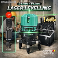 JNJ Technology 2 Line 5 Line Green Laser Level 360 Rotary Automatic Lazer Level Line Adjustable Lase