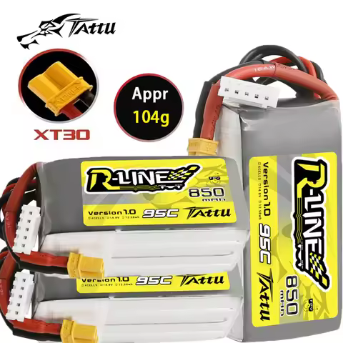3PCS TATTU-R-LINE 1.0 850mAh 95C 14.8V LiPo Battery For RC Helicopter Quadcopter FPV Racing Drone Pa