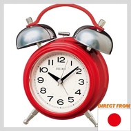 Seiko Clock Alarm Clock 02: Red Body size: 17.8 x 14.2 x 8.4cm Alarm clock, analog, twin bell, retro KR508R