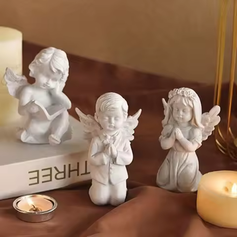 DIY Epoxy Resin Gypsum Form Ornament Mould Home Decoration 3D Prayer Angel Silicone Molds Scented Ca