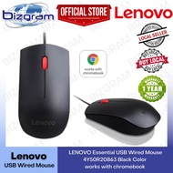 LENOVO Essential USB Wired Mouse 4Y50R20863 Black Color works with chromebook (1-Yr Wty)