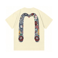 T-shirt Evisu/T-shirt Evisu T-shirt lelaki dan wanita T-shirt bercorak Baju lengan pendek Baju mewah