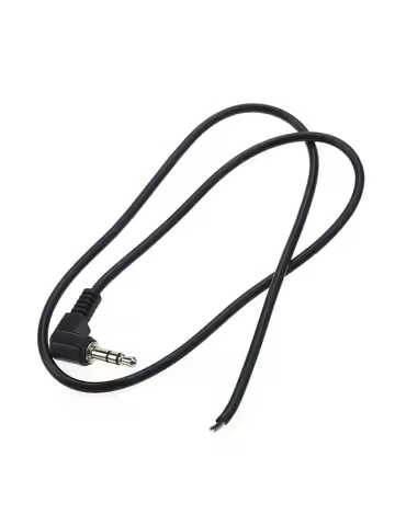 Cltgxdd 3.5mm 3Pole Stereo Headset Male Plug With Cable 90 Degrees Black Audio Jack Adaptor Connecto