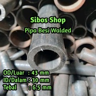 Iron Pipe 11⁄4" inch Od 43mm Id 30mm Thickness 6.5mm length 60cm to 100cm