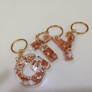36 letter keychain keychain huruf murah rantai kunci Huruf abjad alphabet plain rose gold flake