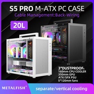 METALFISH S5 PRO 20L Computer Case Gaming PC Chassis Support MATX/ITX SFX/ATX PSU 160mm Tower /180 W