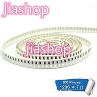 100PCS 1206 SMD Resistor 4.7 ohm chip resistor 0.25W 1/4W 4.7R 4R7 new original jiashop