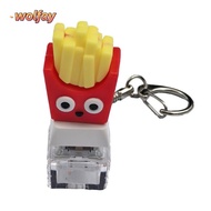 YOLANDA Hamburger Fidget Keychain, French Fries Ice cream Keycap Finger Keyboard Cap,  Creative Reli