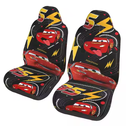 95 Lightning McQueen Cars Movie Car Seat Cover High Quality Seat Covers 2 Pieces Universal Fit for T