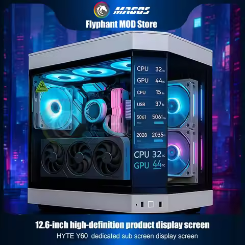 Professional Secondary Screen for HYTE Y60 Side Panel Display 12.6-inch Computer Case LCD Monitor 19