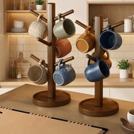 WANPX Coffee Mug Holder, Space Saving Decorative Compact Cup Rack, Multi-functional with 6 Hooks Tre