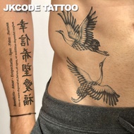 2Pcs Waterproof Design Semi-Permanent Tattoos Japanese Ukiyo-E Style Crane Tattoo - Chinese & Englis