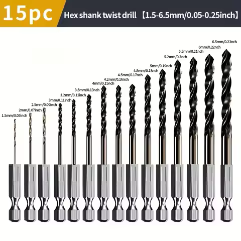 5PC 1.5mm-6.5mm Cobalt Coated Twist Drill Bit Set HSS M35 Gun Drill Bit For Wood/Metal Hole Cutter P