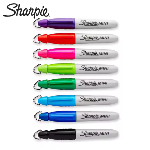 Sharpie 35113 4/8pcs Compact Mini Marker with Keychain Carrying Oily Marker Stationery Dust-Free Pur