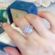 D Color 3ct Moissanite Ring Tested with Diamonds S925 Sterling Silver Gold-Plated Rings for Woman Hi