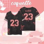 （Free custom name numbers） COQUETTE RIBBON Jersey Unisex Outdoor Jersey Futsa Printing Street Sport 
