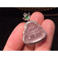 18k Gold Jadeite High Ice Necklace Natural Inlaid Female Guanyin Maitreya Buddha Buddha a Goods Burm
