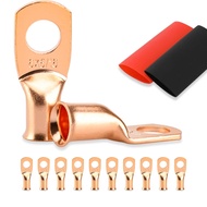 【HOT】 20PCS Battery Cable Ends, 6 Gauge Wire Connectors 5/16 Copper Wire Lugs, Bare Copper Eyelets w
