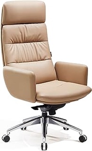 Ergonomic Office Chair, Simple and Modern Boss Chairs, Sedentary Comfort Office Chair, Adjustable Height Swivel Seat, Multi-section High Backrest Leather Executive Chair Managerial Chair lofty