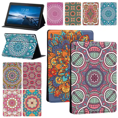 Case for Lenovo Tab E10 TB-X104F/Tab M10 X605F X505F/Tab M10 PLUS X606F X Mandala Pattern Case Leath