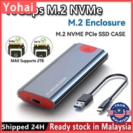 [Local Shipment] 10Gbps M.2 NVMe SATA SSD Enclosure Case Box Applied to M.2 NGFF NVMe PCIe SATA Encl