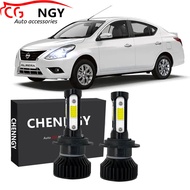 ชุดหลอดไฟหน้ารถยนต์ LED V4 6000K สีขาว แบบเปลี่ยน สําหรับ Nissan Almera N17 2012 2013 2014 2015 2016