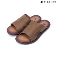 MATINO SHOES รองเท้าแตะชาย รุ่น MNS/T 2014 - BLACK/CAMEL