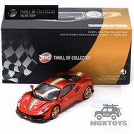 TOC 1:64 488pista Metallic Red Limited500 Diecast Model Car
