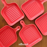 [MILLI] SKILLET PAN CERAMIC Thick CERAMIC pan-shaped ceramic plate with algae cafe restaurant plate/