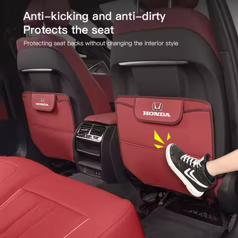 Car Seat Back Anti Kick Cover Leather Protector Pad For Honda Civic Accord Fit Jazz CRV BRV HRV Insi