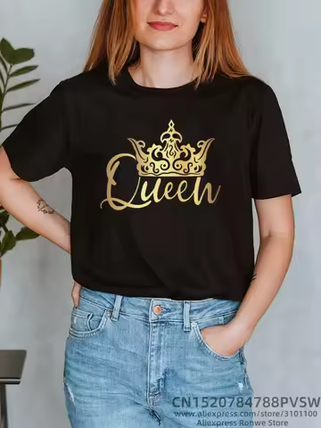 Black Queen African Women Print T-shirt Girl Juneteenth Is My Indepenoence Day Y2K Tees Tops 90S Swe