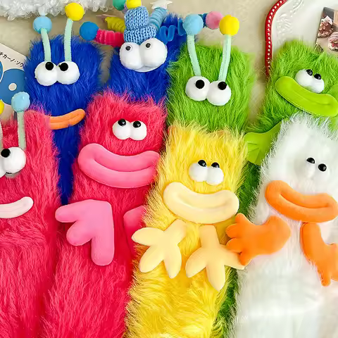 Warm Fluffy Socks Winter Women Funny Sock Monster Coral Soft Cozy Fleece Socks Warm Thick Happy Ugly